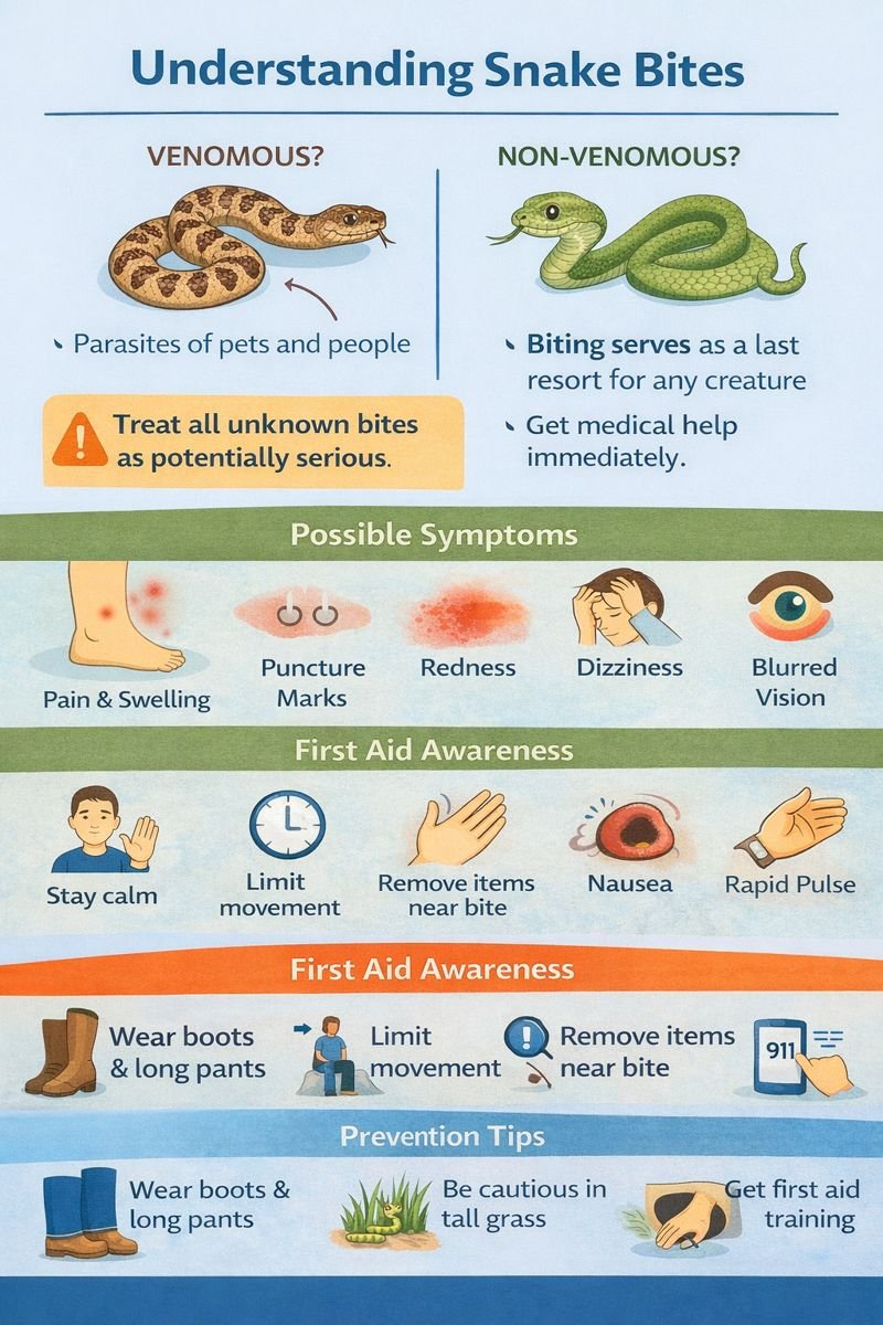 Understanding snake bites infographic