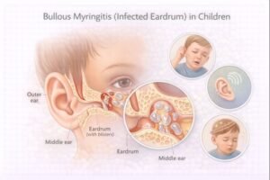 Bullous myringitis in children's ear anatomy