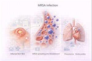 MRSA infection progression explained
