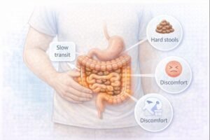 Constipation symptoms in the digestive system