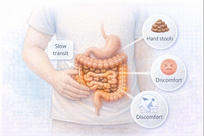 Constipation symptoms in the digestive system