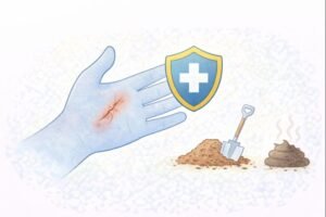 Hand care and tetanus protection illustration