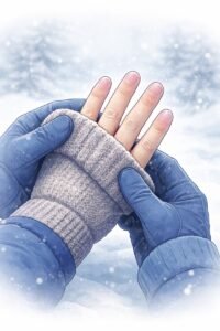 Frostbite on a snowy day