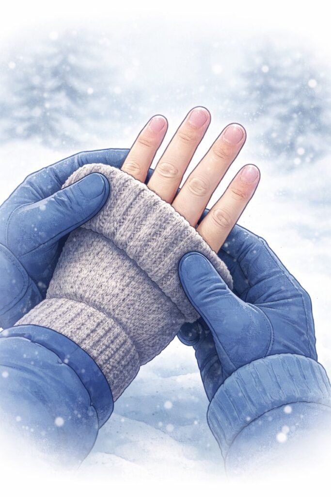 Frostbite on a snowy day