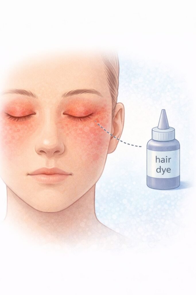 Hair Dye Irritation on Face